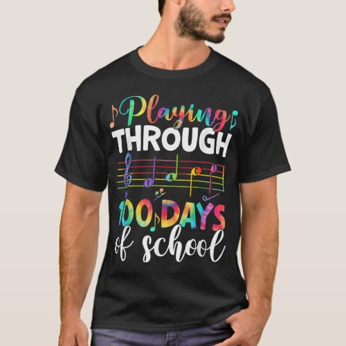 100 Days Of School Music Teacher Student Gifts 100 T_Shirt