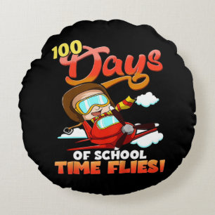 100 Days Of School Neck Deep.Png Round Pillow