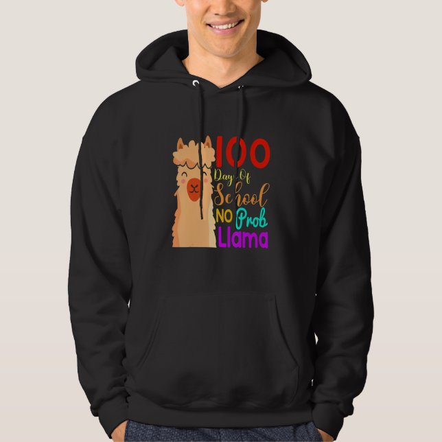 100 Days Of School No Prob Llama Costume Kids Gift Hoodie (Front)