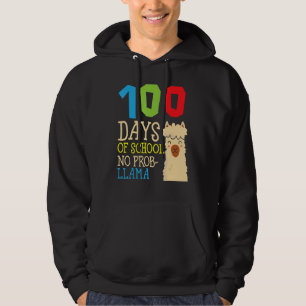 100 Days Of School No Prob-llama Cute Alpaca Stude Hoodie