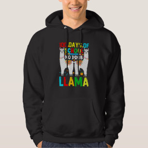100 Days Of School No Prob-llama Llama Teacher And Hoodie
