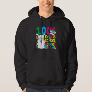 100 Days Of School No Prob-llama Llama Teacher And Hoodie