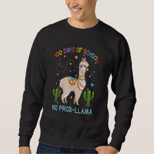 100 Days Of School No Prob-llama Llama Teacher And Sweatshirt