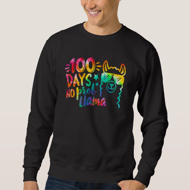 100 Days Of School No Prob-llama Llama Teacher Kid Sweatshirt (Front)