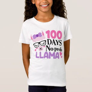 100 Days of School - No Prob Llama T-Shirt