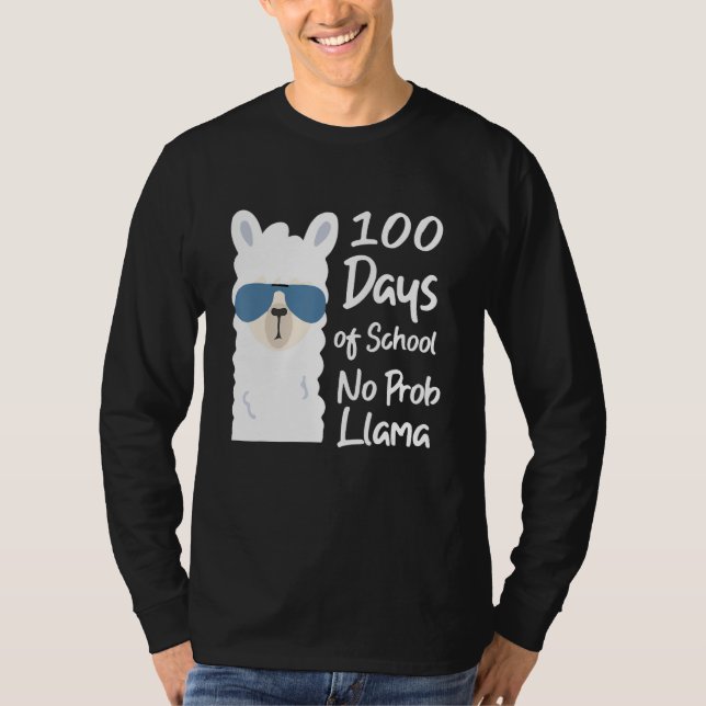 100 days of school no probliama  teacher no probli T-Shirt (Front)