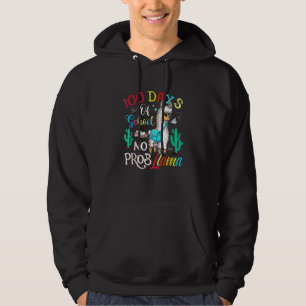 100 Days Of School No Probllama Llama 100th Day_6 Hoodie