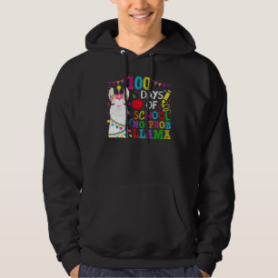 100 Days of School No Probllama Llama 100th Day Te Hoodie