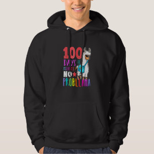 100 Days Of School No Probllama Llama Happy 100th Hoodie
