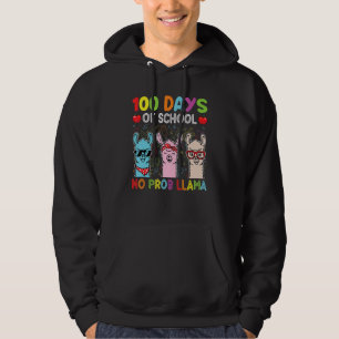 100 Days Of School No Probllama Llama Happy 100th Hoodie