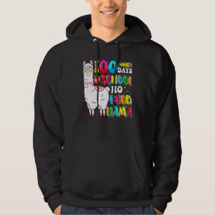 100 Days Of School No Probllama Llama Lover Happy Hoodie