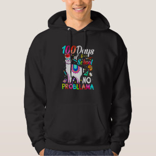 100 Days Of School No Probllama Llama Teachers Stu Hoodie