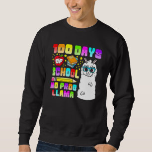 100 Days Of School No Probllama Shirts, Teacher Ll Sweatshirt