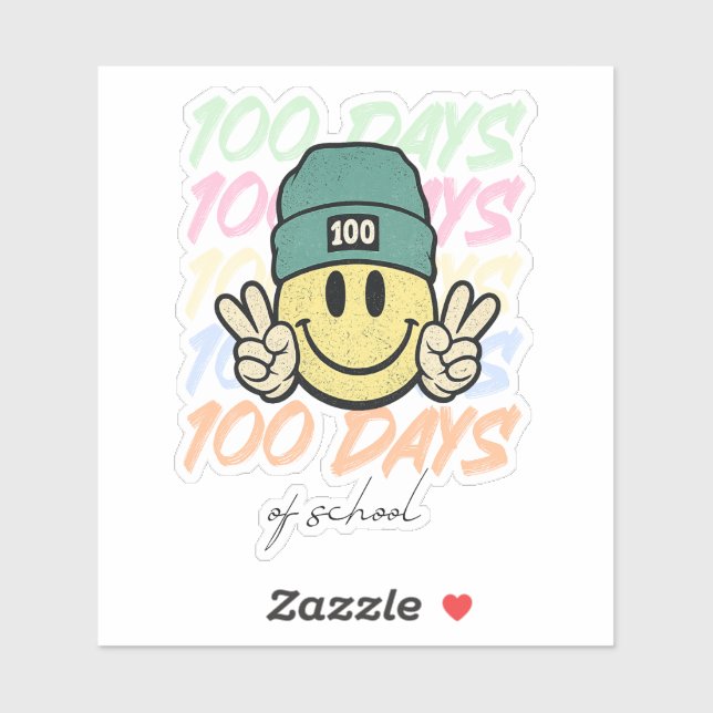 100 days of school, one hundred days of class sticker (Sheet)