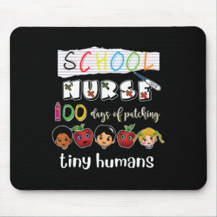 100 Days of School Patching Tiny Humans School Nur Mouse Pad