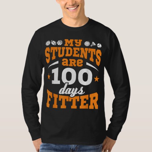 100 Days of School PE Teacher Gym Coach Physical E T_Shirt
