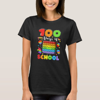 100 Days Of School Pop it Teacher Kids Boys Girls T-Shirt