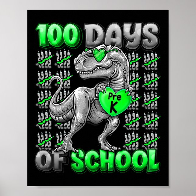 100 Days Of School Pre-k 100 Days Smarter Boys  Poster (Front)