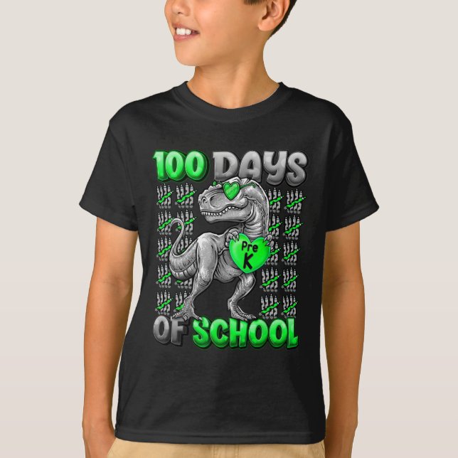 100 Days Of School Pre-k 100 Days Smarter Boys  T-Shirt (Front)
