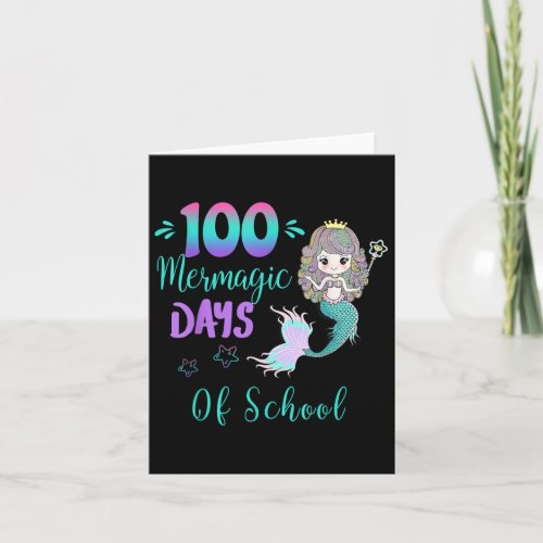 100 Days Of School Pre_k 1st Grade Mermaid  Card