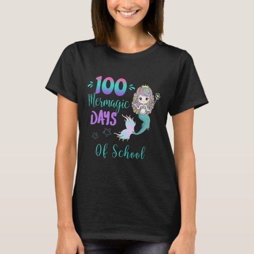 100 Days Of School Pre_k 1st Grade Mermaid Outfit  T_Shirt