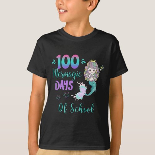 100 Days Of School Pre_k 1st Grade Mermaid Outfit  T_Shirt