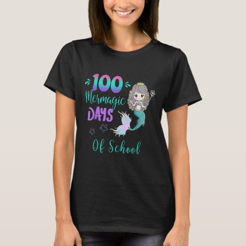 100 Days Of School Pre_k 1st Grade Mermaid  T_Shirt