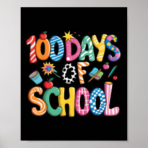 100 Days Of School Preppy Coquette Bow 100 Day Sma Poster