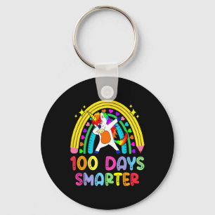 100 Days Of School Rainbow 100th Day Of School Boy Keychain
