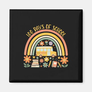 100 Days Of School Rainbow Bus Teacher Student 100 Magnet