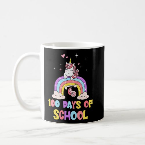 100 Days Of School Rainbow Unicorn Girls For Stude Coffee Mug