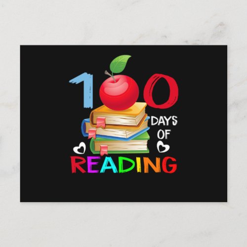 100 Days Of School Reading English Teacher Books S Announcement Postcard