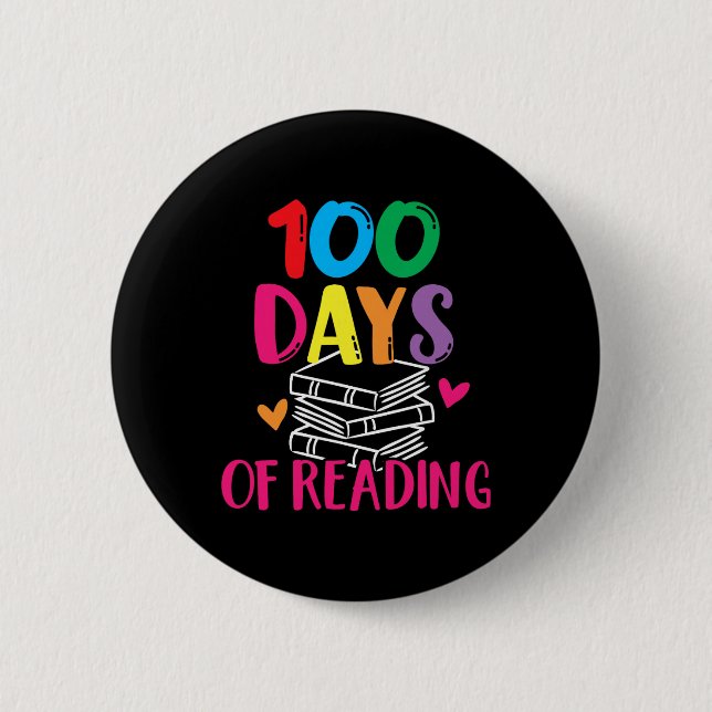 100 Days Of School Reading English Teacher Books S Button (Front)