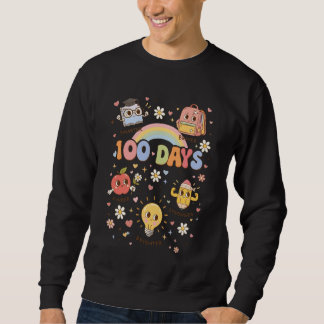 100 Days of School Retro Groovy 100th Day of Schoo Sweatshirt