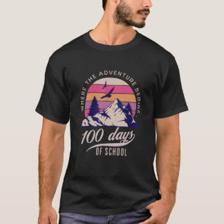 100 Days of School Retro Outdoor Teacher  T-Shirt