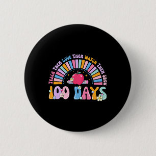 100 Days Of School Retro Rainbow 100th Day Of Scho Button