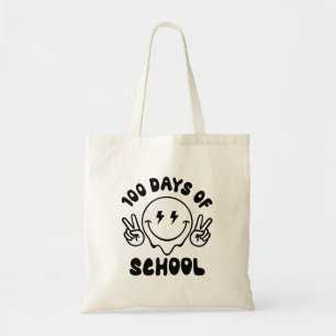 100 Days Of School Retro Smiley Face Tote Bag