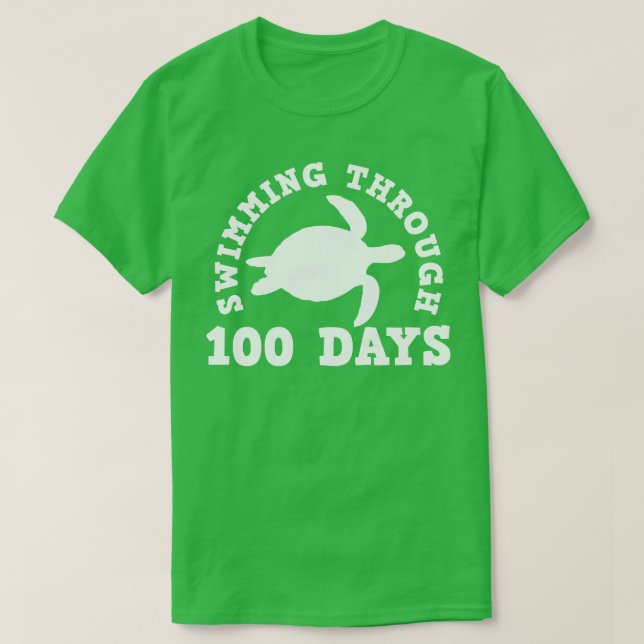 100 Days of School Sea Turtle Student T-Shirt (Design Front)
