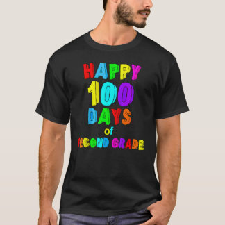100 Days Of School Second Grade Happy Teacher Kids T-Shirt