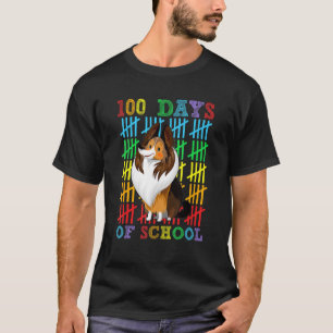 100 Days of School Shetland Sheepdog Lover 100th D T-Shirt