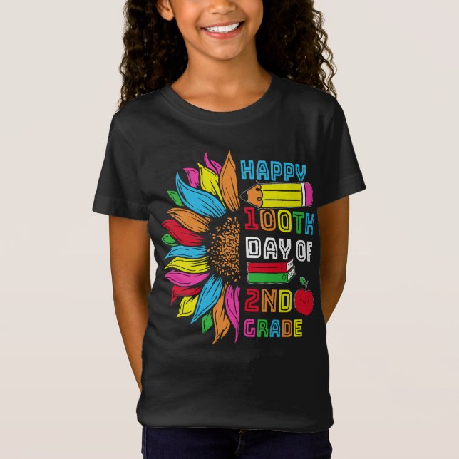 100 Days of School Shirt, Grade 2 T-Shirt (Front)