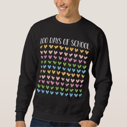 100 Days of School Shirt Hearts 100th Vintage Teac