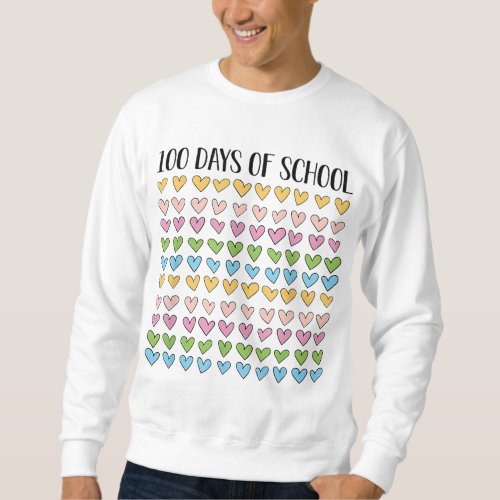 100 Days of School Shirt Hearts 100th Vintage Teac