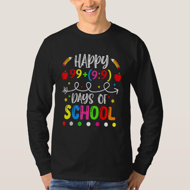 100 Days Of School Shirt Math Equation Teacher Stu (Front)