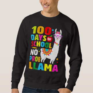 100 Days Of School Shirt No Probllama Llama 100th