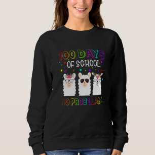 100 Days of School Shirt No Probllama Llama 100th 