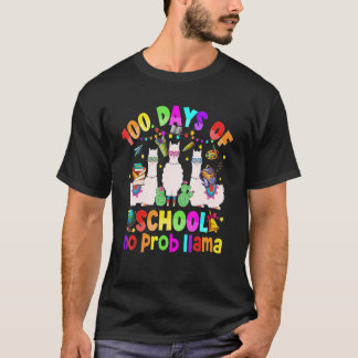 100 Days of School Shirt No Probllama Llama 100th