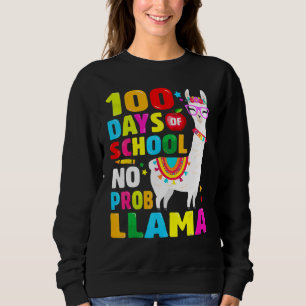 100 Days of School Shirt No Probllama Llama 100th 