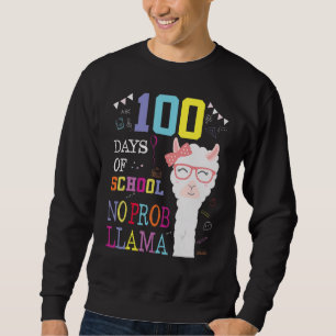 100 Days Of School Shirt No Probllama Llama 100Th