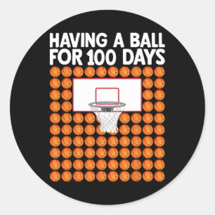 100 Days Of School Sketll 100th Day For Boys Girls Classic Round Sticker